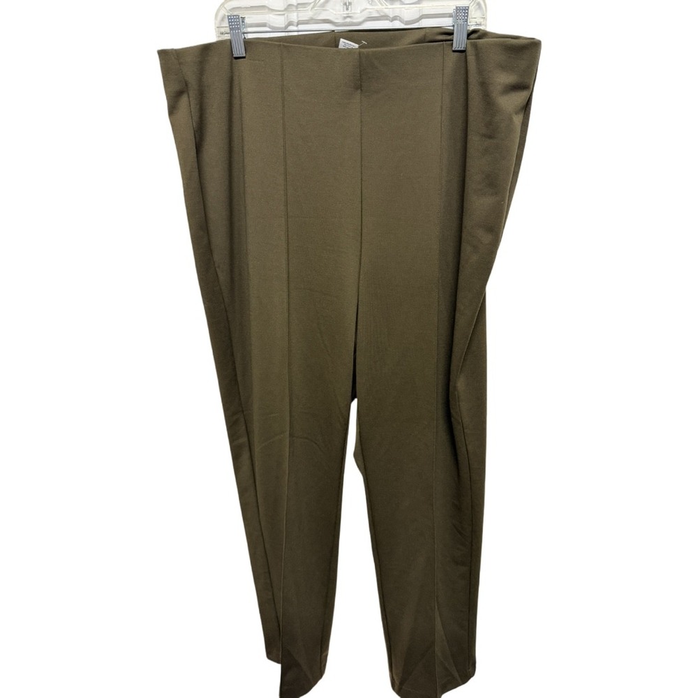 Ruby Rd. Pull On Olive Green Plus Size Slacks Str… - image 1